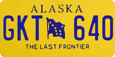 AK license plate GKT640