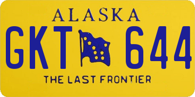 AK license plate GKT644