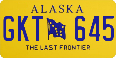 AK license plate GKT645