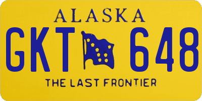 AK license plate GKT648