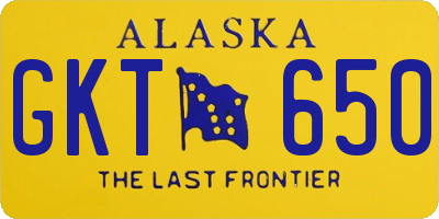 AK license plate GKT650