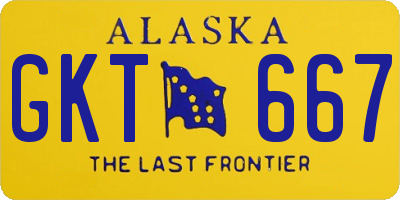 AK license plate GKT667