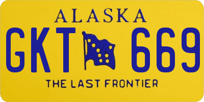 AK license plate GKT669