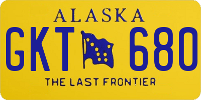 AK license plate GKT680