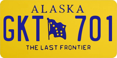 AK license plate GKT701