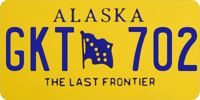 AK license plate GKT702