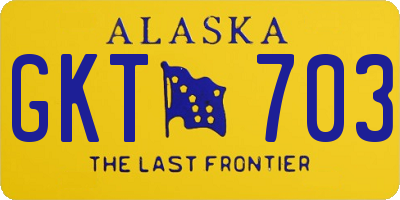 AK license plate GKT703