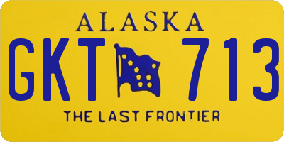 AK license plate GKT713