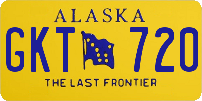 AK license plate GKT720