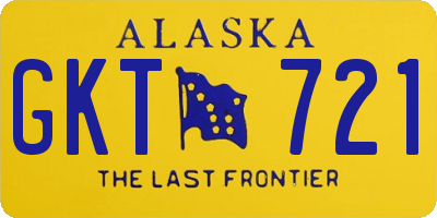 AK license plate GKT721