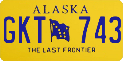 AK license plate GKT743