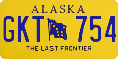 AK license plate GKT754