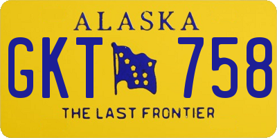 AK license plate GKT758