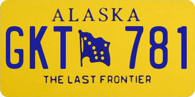 AK license plate GKT781