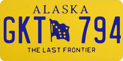 AK license plate GKT794