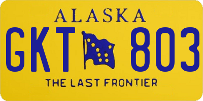 AK license plate GKT803