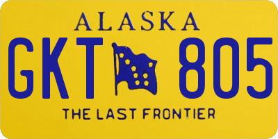 AK license plate GKT805