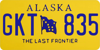 AK license plate GKT835