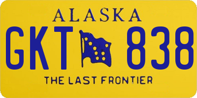 AK license plate GKT838