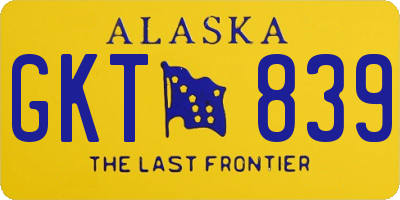 AK license plate GKT839