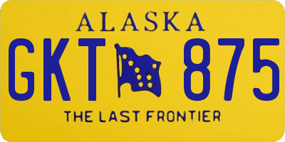 AK license plate GKT875