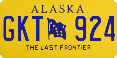 AK license plate GKT924