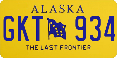 AK license plate GKT934