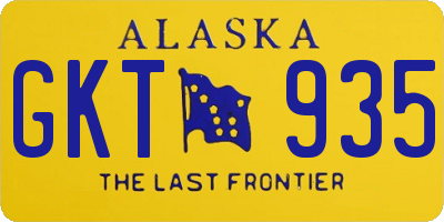 AK license plate GKT935