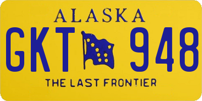 AK license plate GKT948