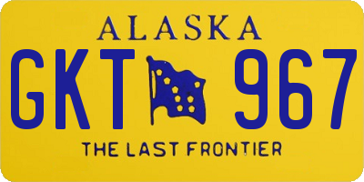 AK license plate GKT967