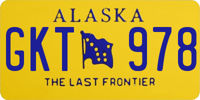 AK license plate GKT978