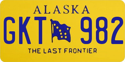 AK license plate GKT982