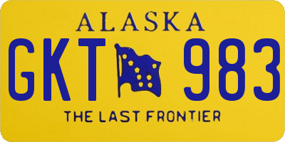 AK license plate GKT983