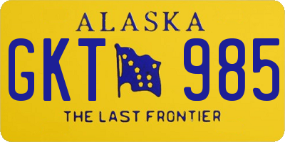 AK license plate GKT985