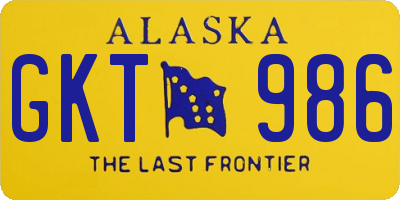 AK license plate GKT986