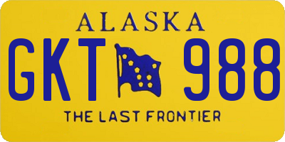 AK license plate GKT988