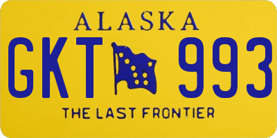 AK license plate GKT993