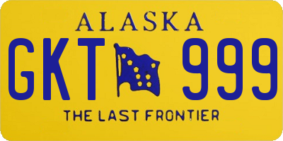 AK license plate GKT999