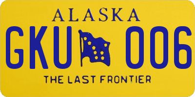 AK license plate GKU006