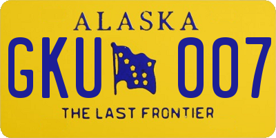 AK license plate GKU007