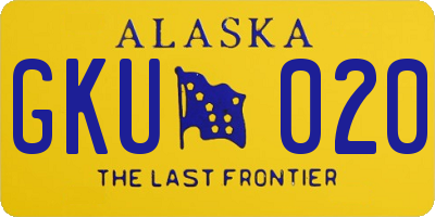 AK license plate GKU020