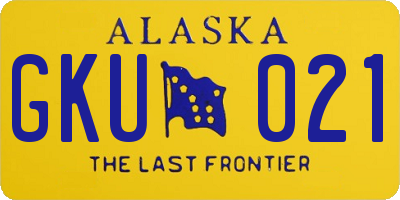 AK license plate GKU021