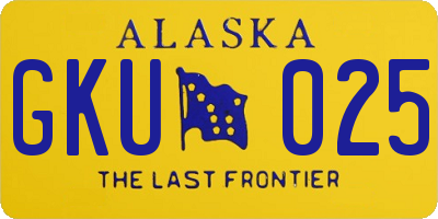 AK license plate GKU025