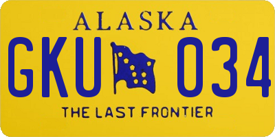 AK license plate GKU034