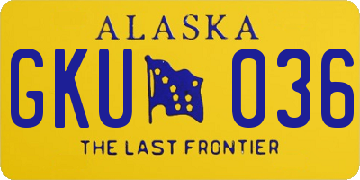 AK license plate GKU036