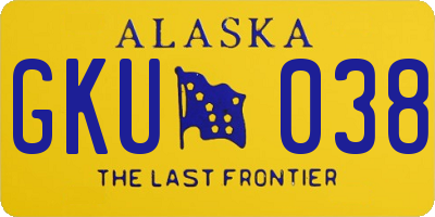 AK license plate GKU038
