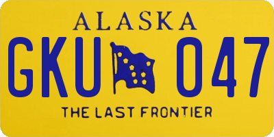 AK license plate GKU047