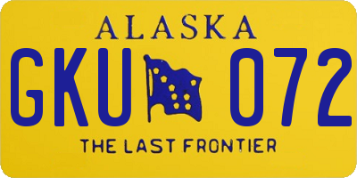 AK license plate GKU072