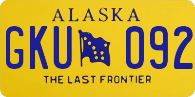 AK license plate GKU092