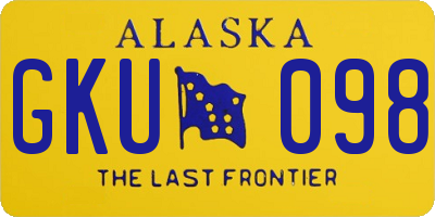 AK license plate GKU098